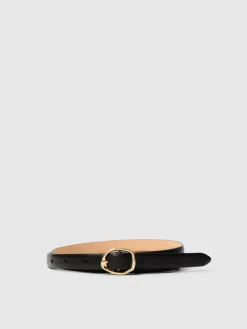 Feline slim leather belt
