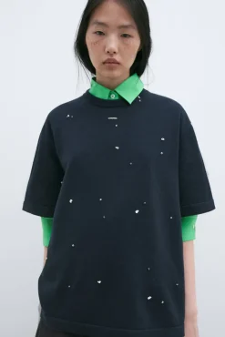 Merino Wool Beaded T-Shirt